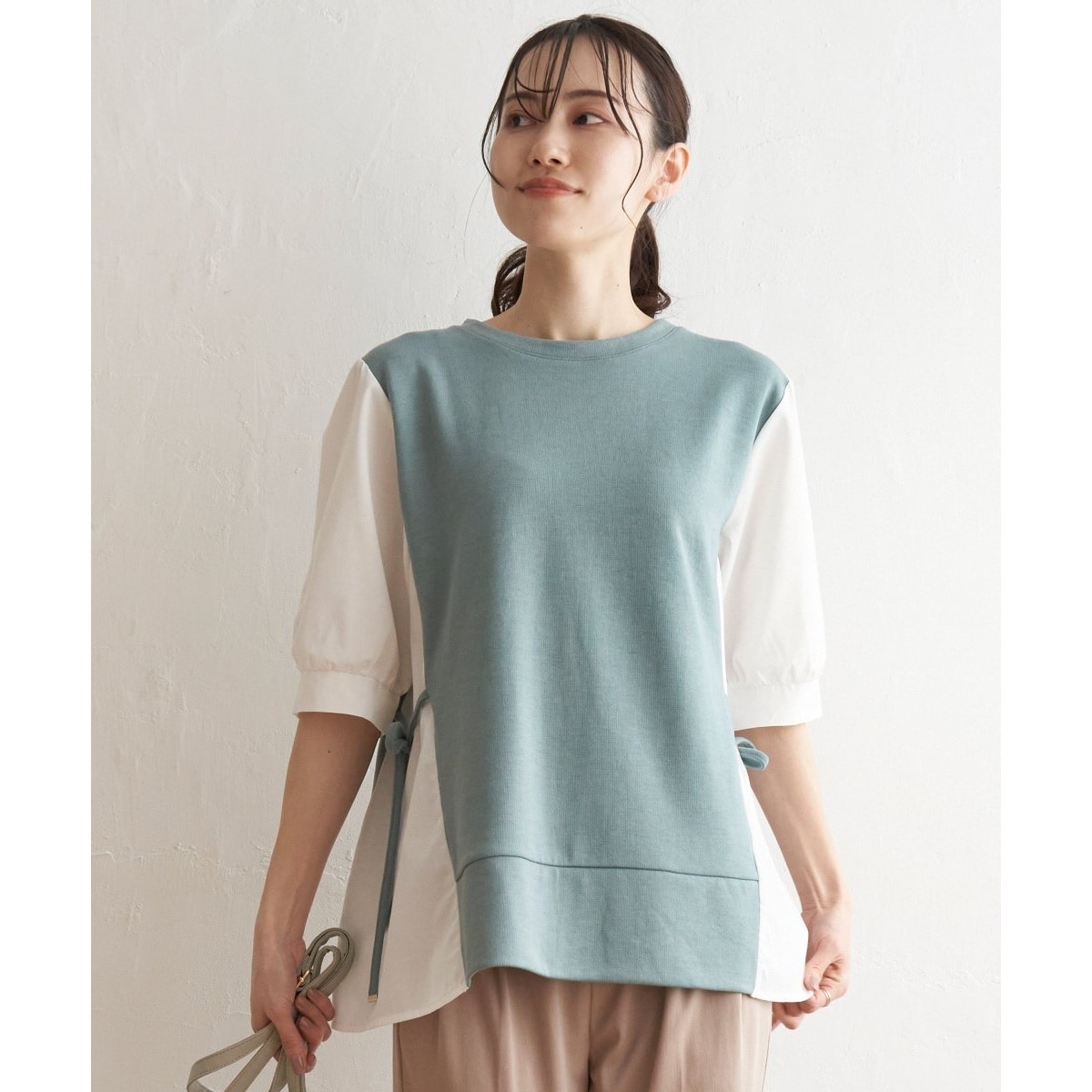 【親子コーデ】袖切り替えレイヤードプルオーバー