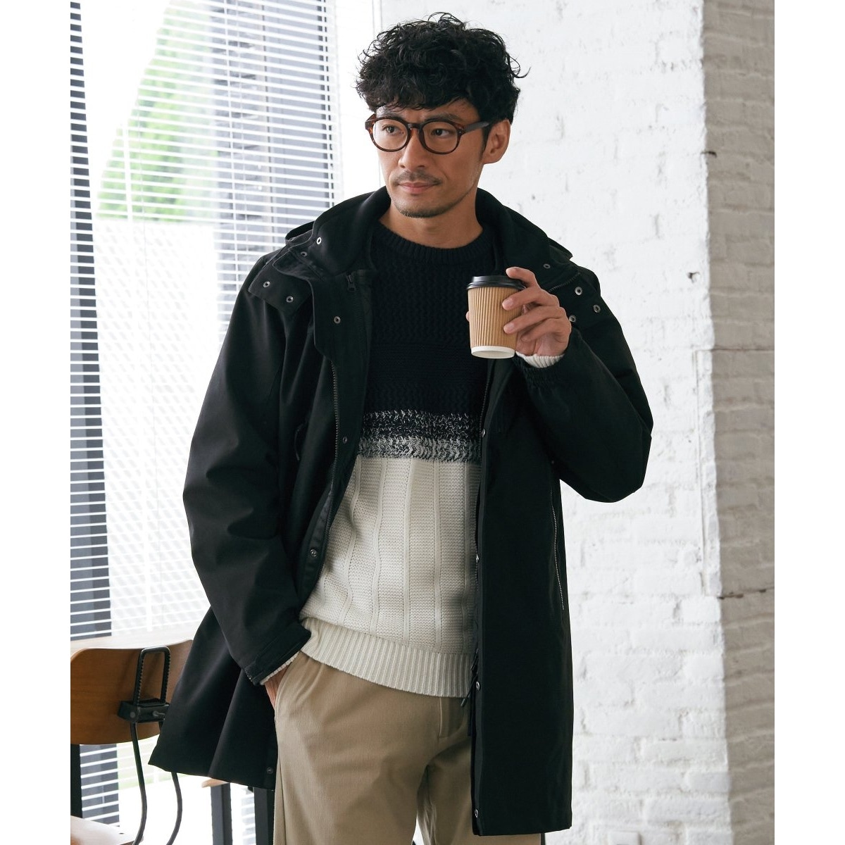 Begin掲載】 SUPER 140 ウールスタンド チェスターコート