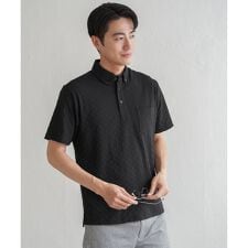 リンクスジャカード市松ポロシャツ