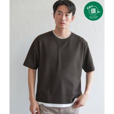 【お得だ値】ドライ鹿の子レイヤードTシャツ5分袖【吸水速乾】