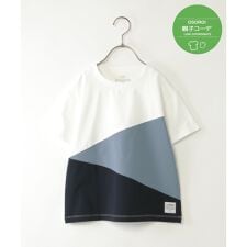 【接触冷感／吸水速乾】マルチファンクション斜め切り替えTシャツ（120?160cm）【UVカット／親