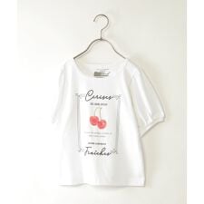 ボリュームパフ袖グラフィックTシャツ（120?160cm）