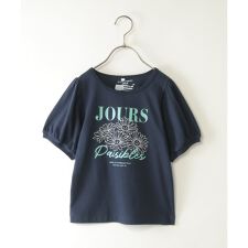 ボリュームパフ袖グラフィックTシャツ（120?160cm）