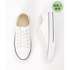 撥水厚底PUスニーカー