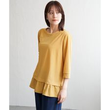 【接触冷感】冷感裾レイヤードプルオーバー