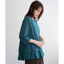 【接触冷感】冷感裾レイヤードプルオーバー