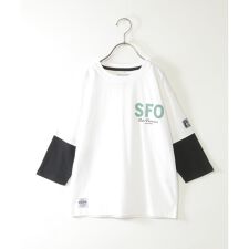 7分袖レイヤードロゴTシャツ（120?160cm）