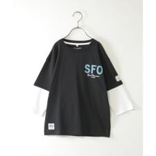 7分袖レイヤードロゴTシャツ（120?160cm）