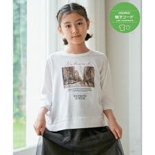 【親子コーデ】フォトロゴプリント7分袖Tシャツ（120?160cm）