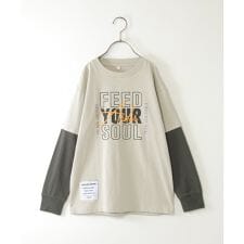 袖レイヤードロゴプリントロンT（120?160cm）
