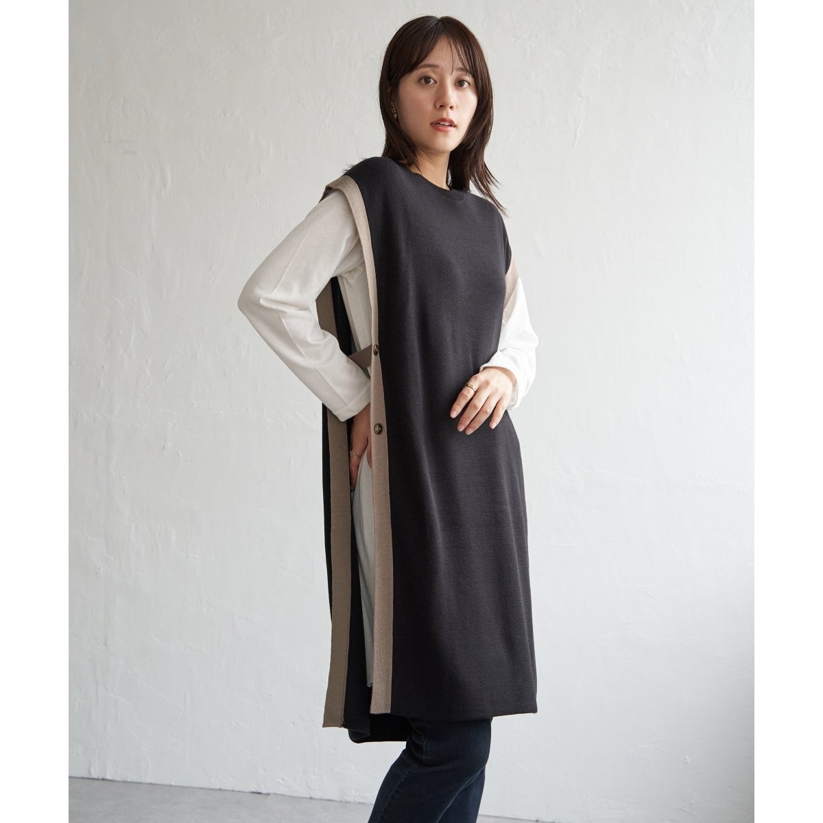 Sサイズ/低身長向けも展開』フィットフレアデニムワンピース