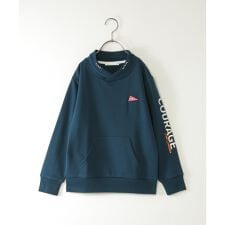 ロープ襟ポケ付き袖ロゴトレーナー（120?160cm）