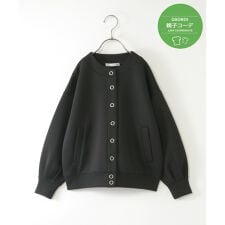 【洗濯機で洗える／親子コーデ】ダンボールドットボタンカーディガン（120?160cm）