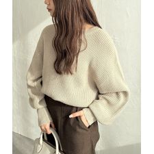 ラメスパンコールニットプルオーバー