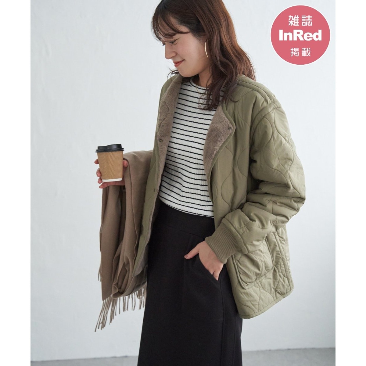 雑誌InRed12月号掲載】キルトファーリバーシブルブルゾン【2WAY／親子