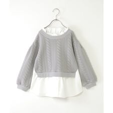 イッカ(ikka)のフクレジャカード襟フリルシャツレイヤープルオーバー（120?160cm）