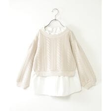 イッカ(ikka)のフクレジャカード襟フリルシャツレイヤープルオーバー（120?160cm）