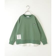 裏起毛レイヤードワッペントレーナー（120?160cm）