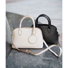 合皮2WAYボストンミラー付きトートバッグ