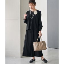 【フォーマル対応／2点セット】GOKU楽 長袖フレアセット【洗濯機で洗える】