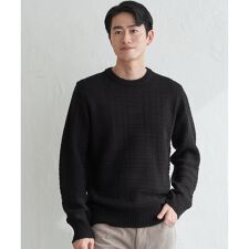 【洗濯機で洗える】ジャカードチェックニット