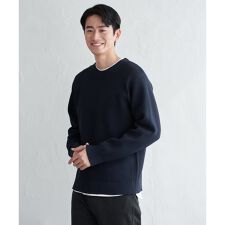 【洗濯機で洗える】GOKU楽ニットクルーインナーセット【2点セット】