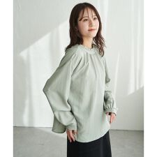 襟フリルリボン2WAYブラウス