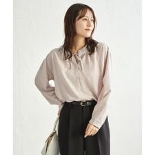 襟フリルリボン2WAYブラウス