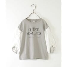 袖布帛シャーリング7分Tシャツ（120?160cm）