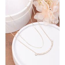 カーブメタル2連ネックレス