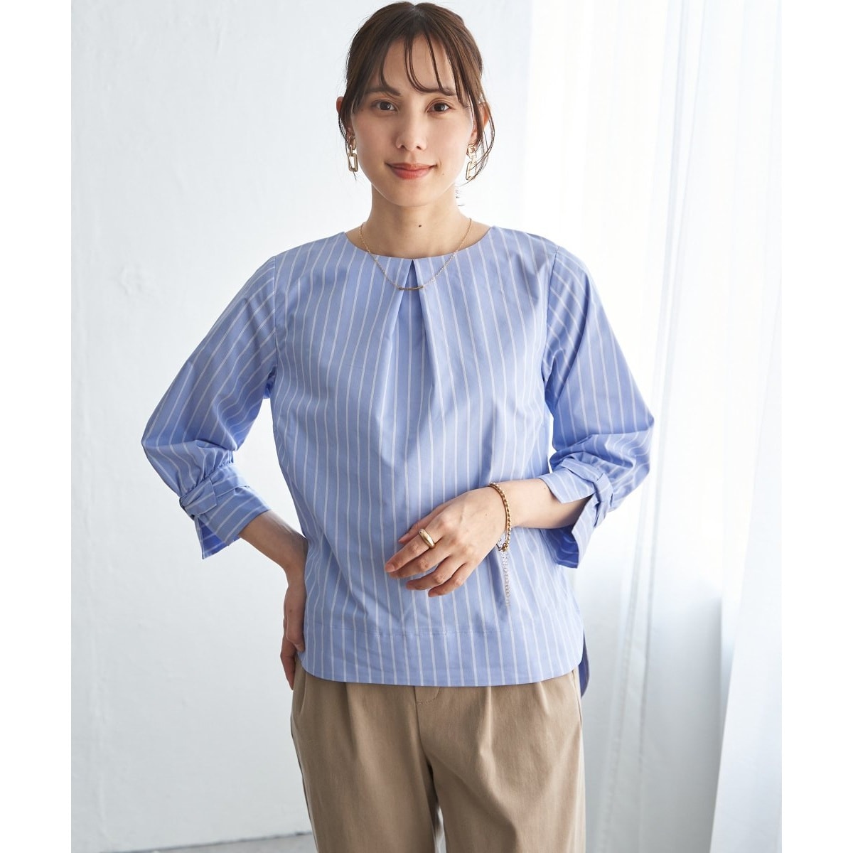 2WAY袖リボンブラウス