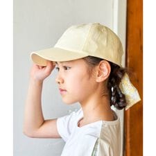 シャンブレー後ろ花リボンキャップ