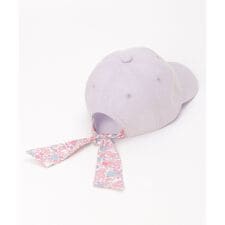 シャンブレー後ろ花リボンキャップ