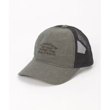 リネンライク刺繍ロゴメッシュキャップ