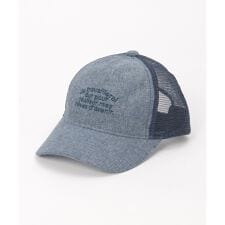 リネンライク刺繍ロゴメッシュキャップ