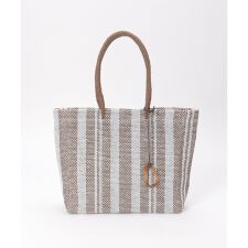 雑材ストライプトートバッグ