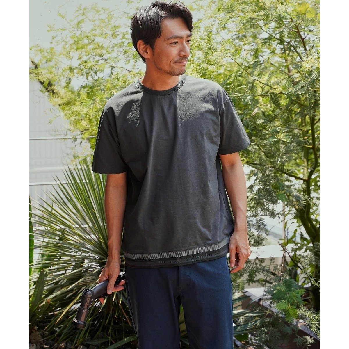 接触冷感／吸水速乾】冷感DRYジョーゼットリブTシャツ | イッカ(ikka