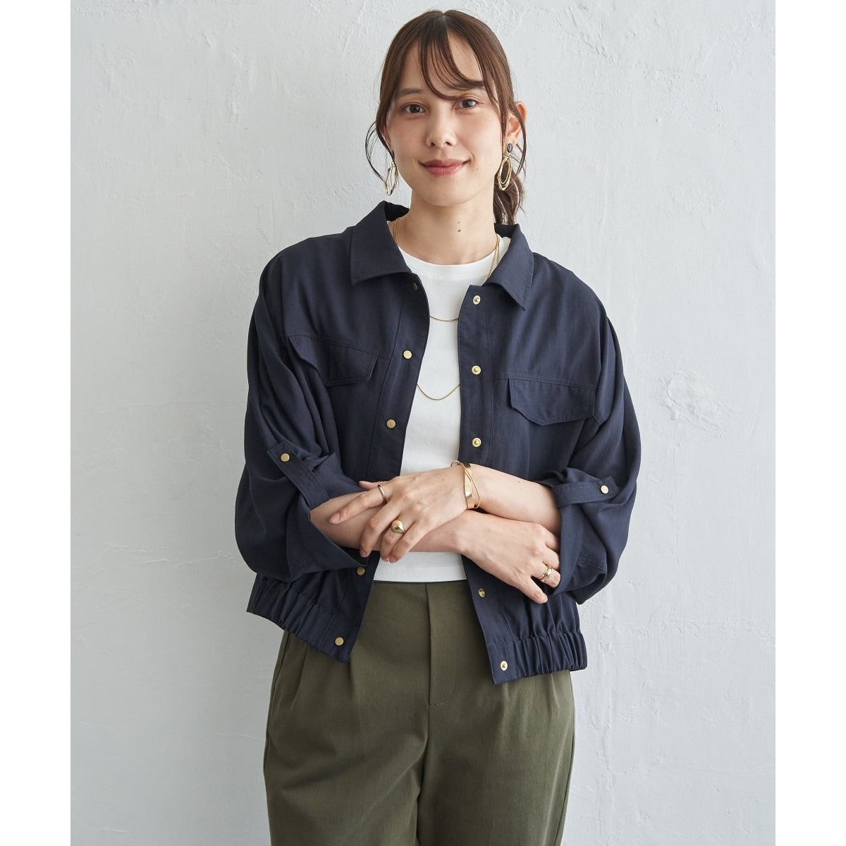 レーヨンナイロンツイルロールアップブルゾン | イッカ(ikka) | マルイ