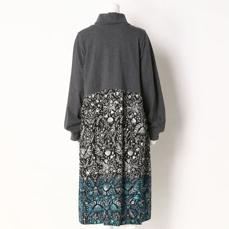 15号 19号 フォークロアドットプリント 天竺ドッキングワンピース スカート部分裏地付き スーパーハッカフィーユ Super Hakka Feuille ファッション通販 マルイウェブチャネル