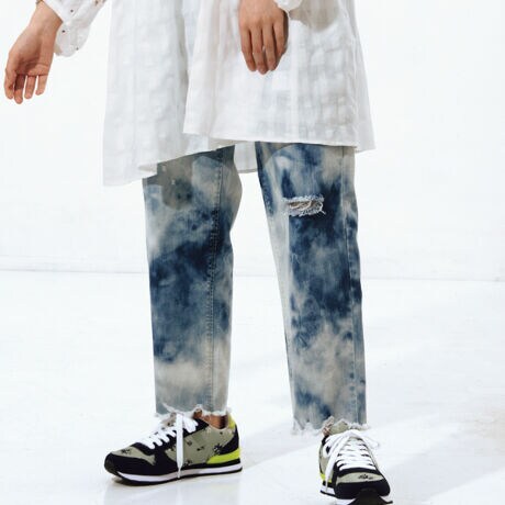 15号 19号 ストレッチデニムグランジ加工カットオフデニムパンツ スーパーハッカフィーユ Super Hakka Feuille ファッション通販 マルイウェブチャネル