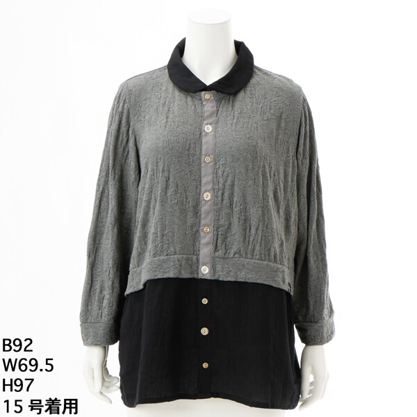 15～19号]コットンリンクスローズジャカード×コットンカルゼレイヤード