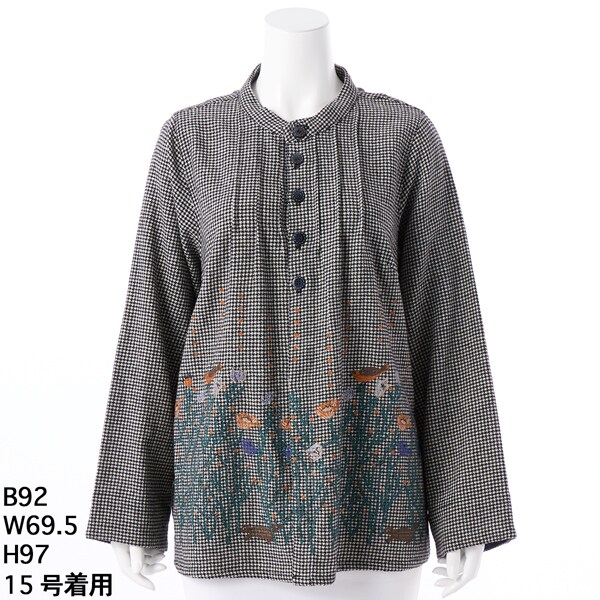 15号～19号]SUPER HAKKA×松尾ミユキ ｢flower forest｣刺繍ブラウス