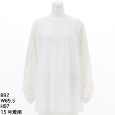 [15号～19号]チュール+30/40ソフト天竺×60ローンフラワーギフト刺繍チュニックカットソー