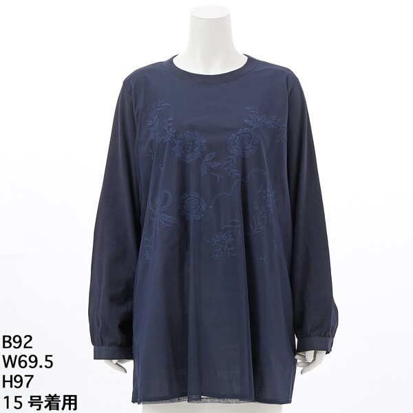 15号～19号]チュール+30/40ソフト天竺×60ローンフラワーギフト刺繍