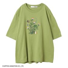 [15～19号]SUPER HAKKA×世界名作劇場 あらいぐまラスカルとシロツメクサ刺繍Tシャツ