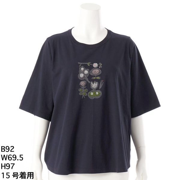 tシャツ SUPER　HAKKA×reiko．matsuno　「おはな」刺繍Tシャツ レディース SUPER HAKKA×reiko.matsuno 「おはな」刺繍Tシャツ（Tシャツ