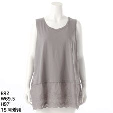 [15～19号]30/-天竺+エンブロイダリーレースタンクトップチュニック