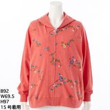 [15～19号 ]タイニーフラワーワルツ刺繍裏毛フーディ