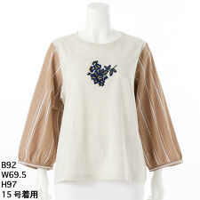 [15～19号 ]ギザコンパクトブロード+天竺 フラワーシェニールさがら刺繍カットソー