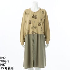 [15～19号]SUPER HAKKA×保坂優子 ｢窓と庭｣刺繍裏毛+レーヨンローンワンピース